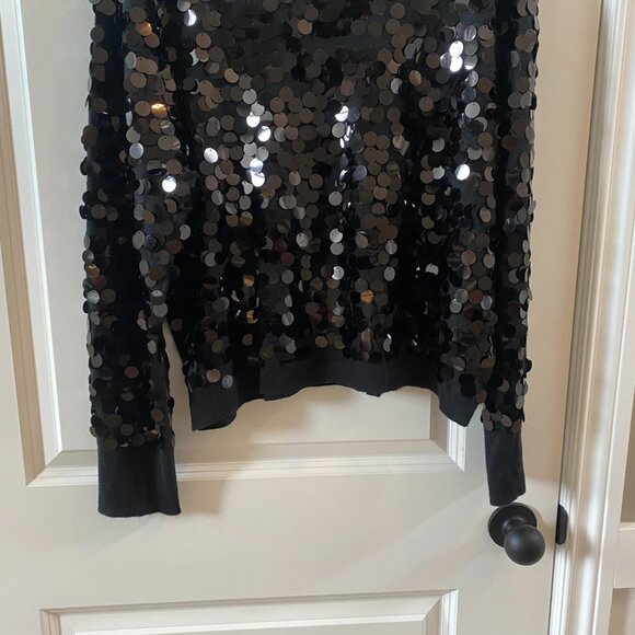 🎉 HOST PICK 🎉 Express Black Sequin Top Size Large - Picture 5 of 9